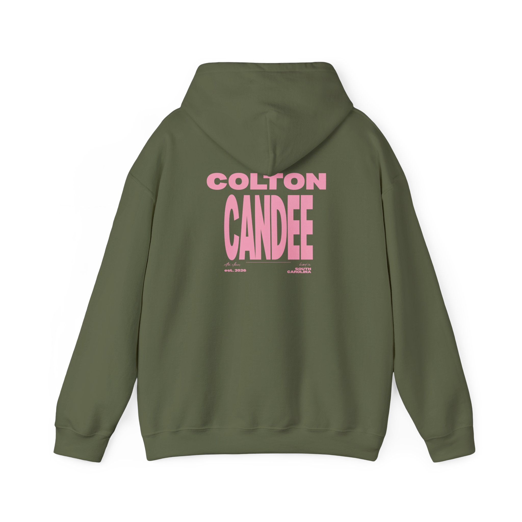 Colton Candee Hoodie | Pink Block Text Pullover