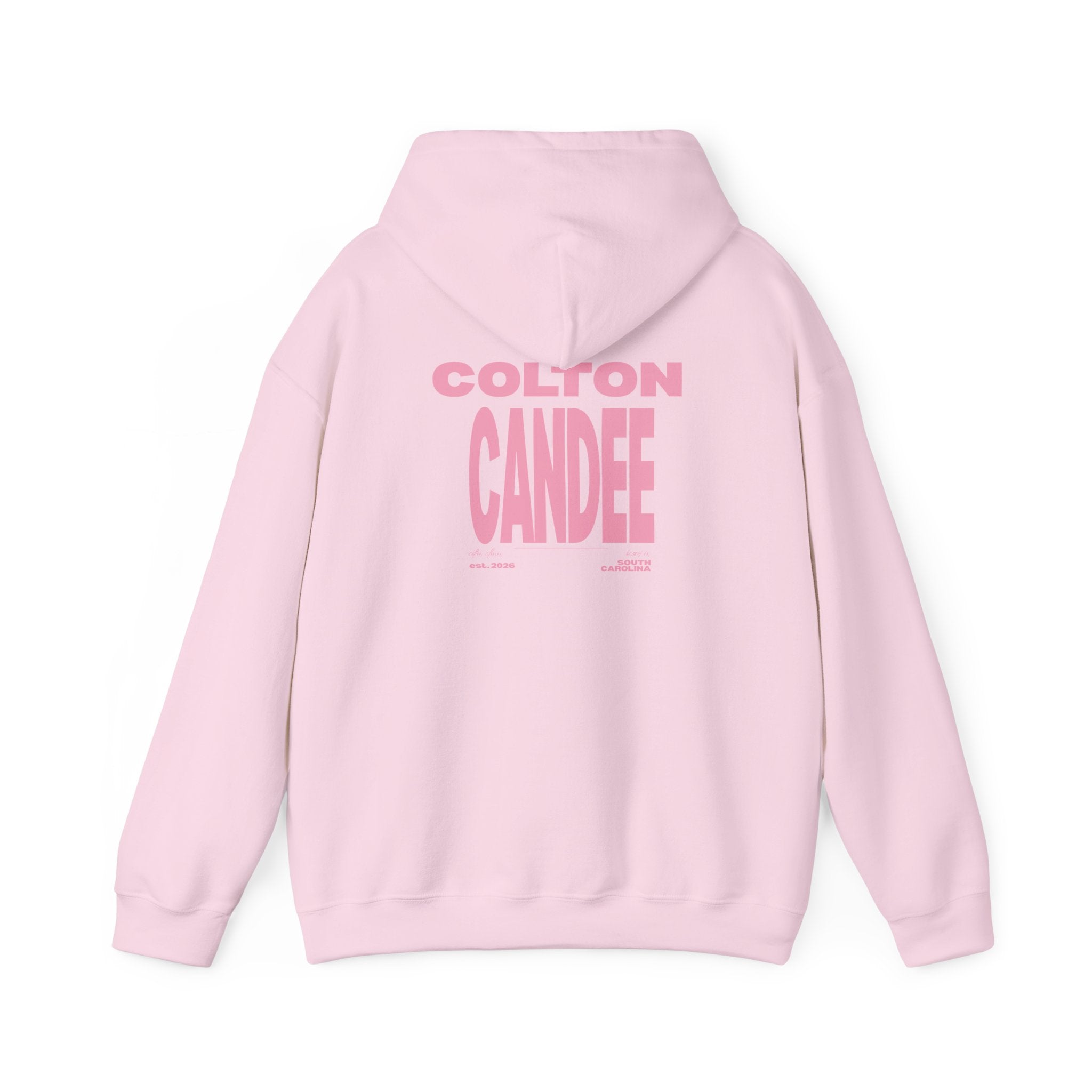 Colton Candee Hoodie | Pink Block Text Pullover
