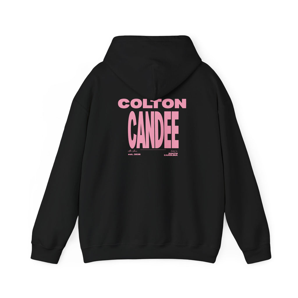 Colton Candee Hoodie | Pink Block Text Pullover
