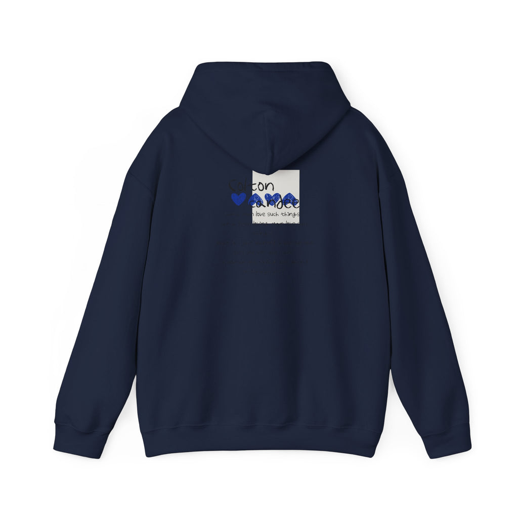 Blue Heart Poetry Hoodie — 'colton candee' Minimalist Graphic Pullover