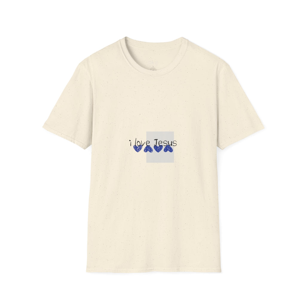I Love Jesus T-Shirt — Blue Heart Faith Graphic Tee