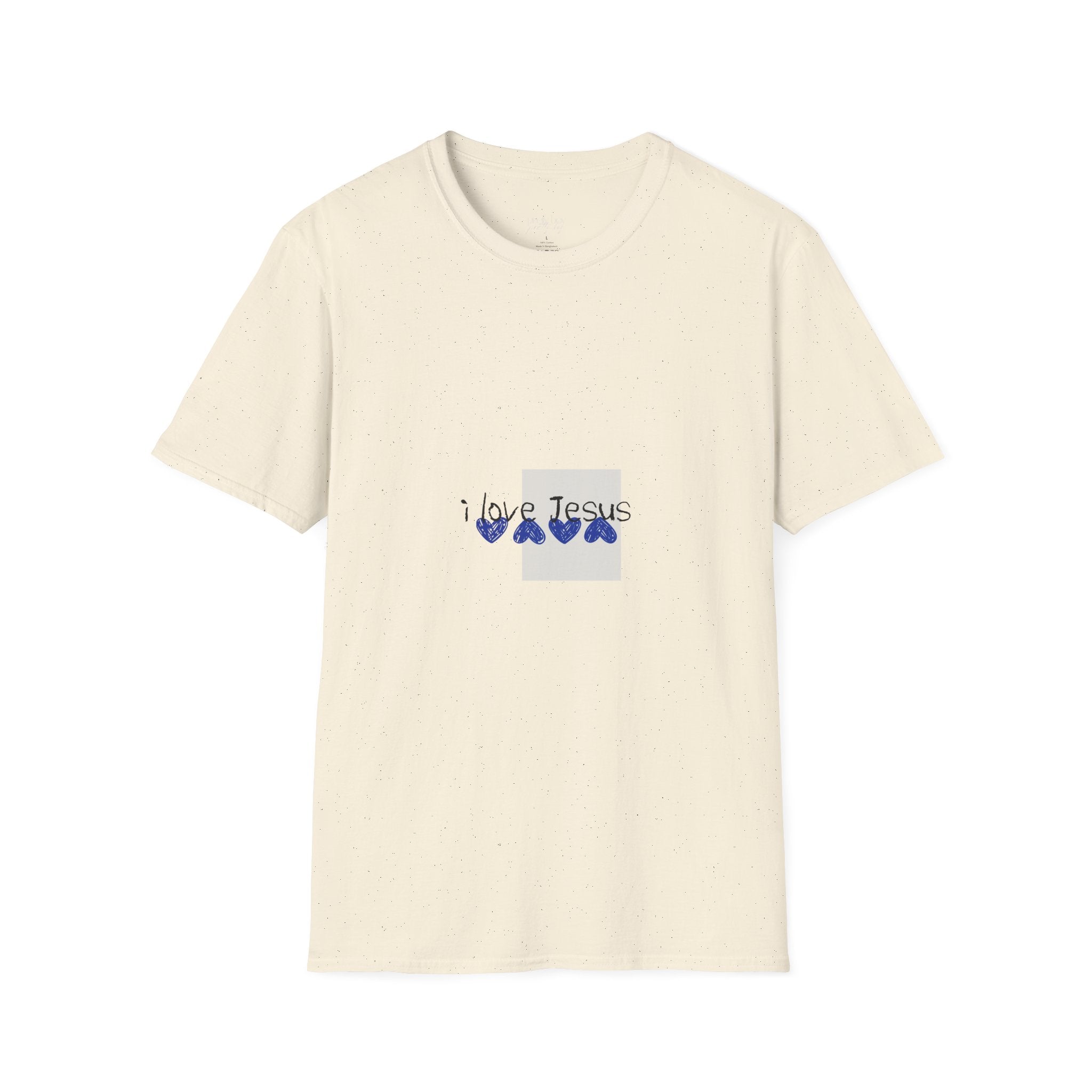 I Love Jesus T-Shirt — Blue Heart Faith Graphic Tee