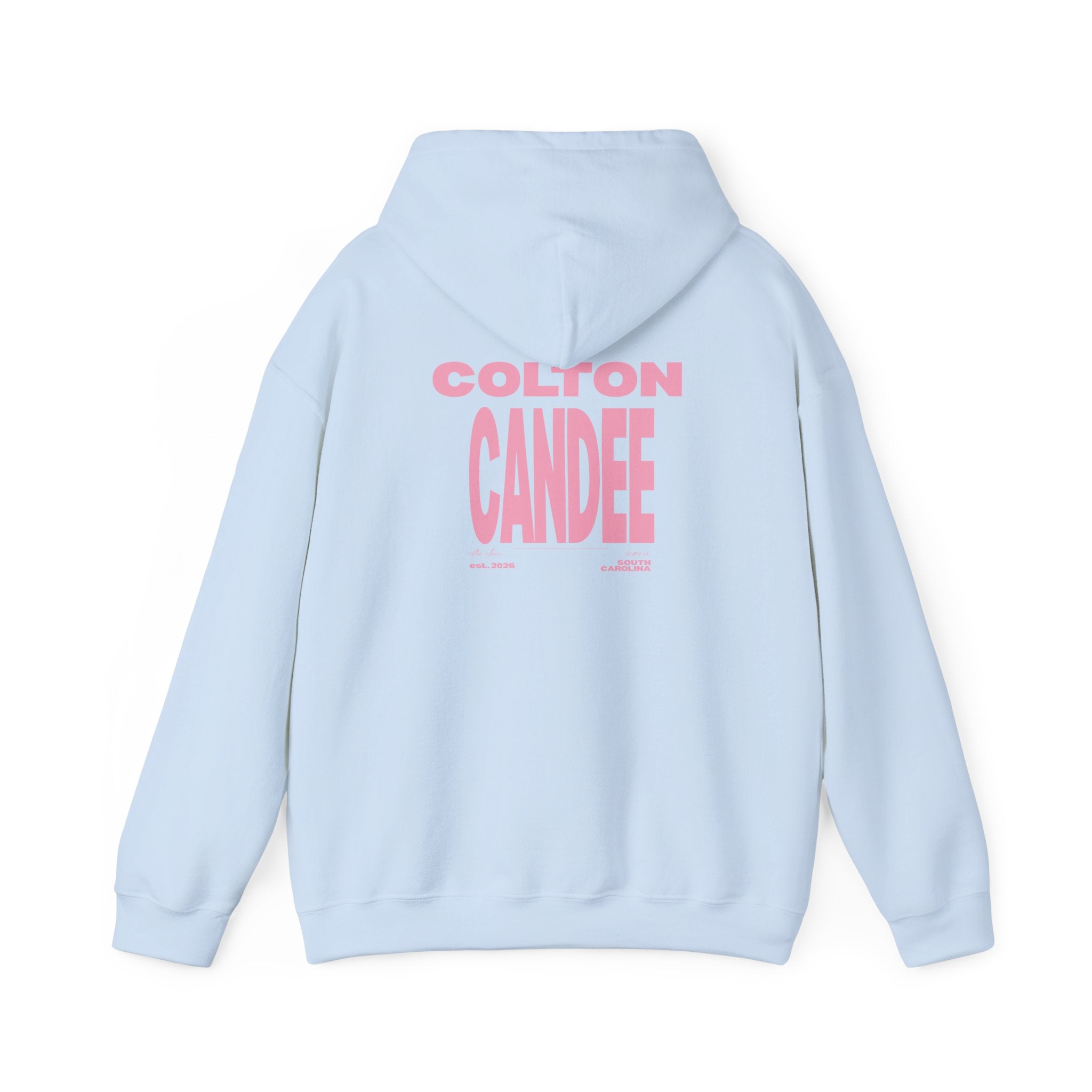 Colton Candee Hoodie | Pink Block Text Pullover