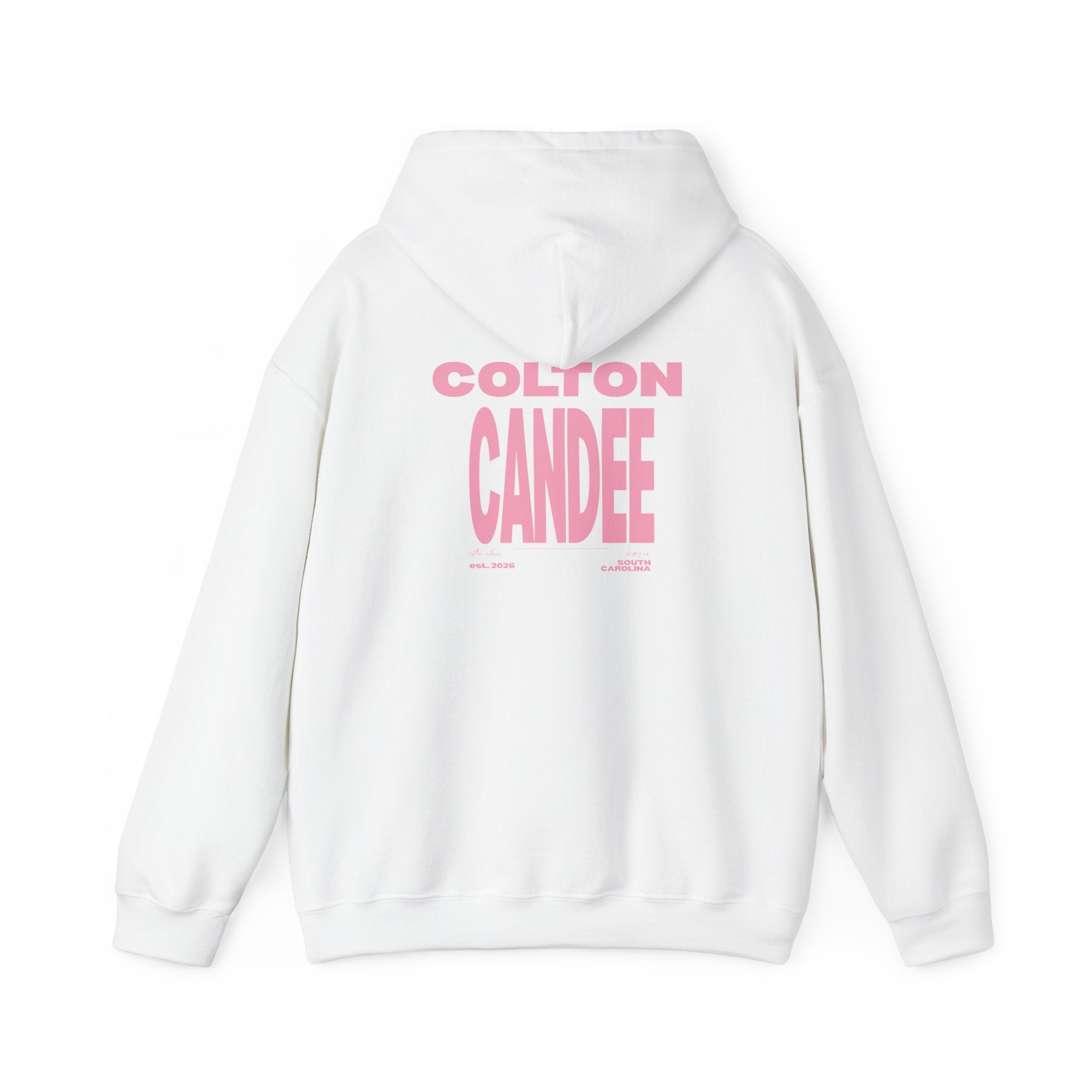 Colton Candee Hoodie | Pink Block Text Pullover