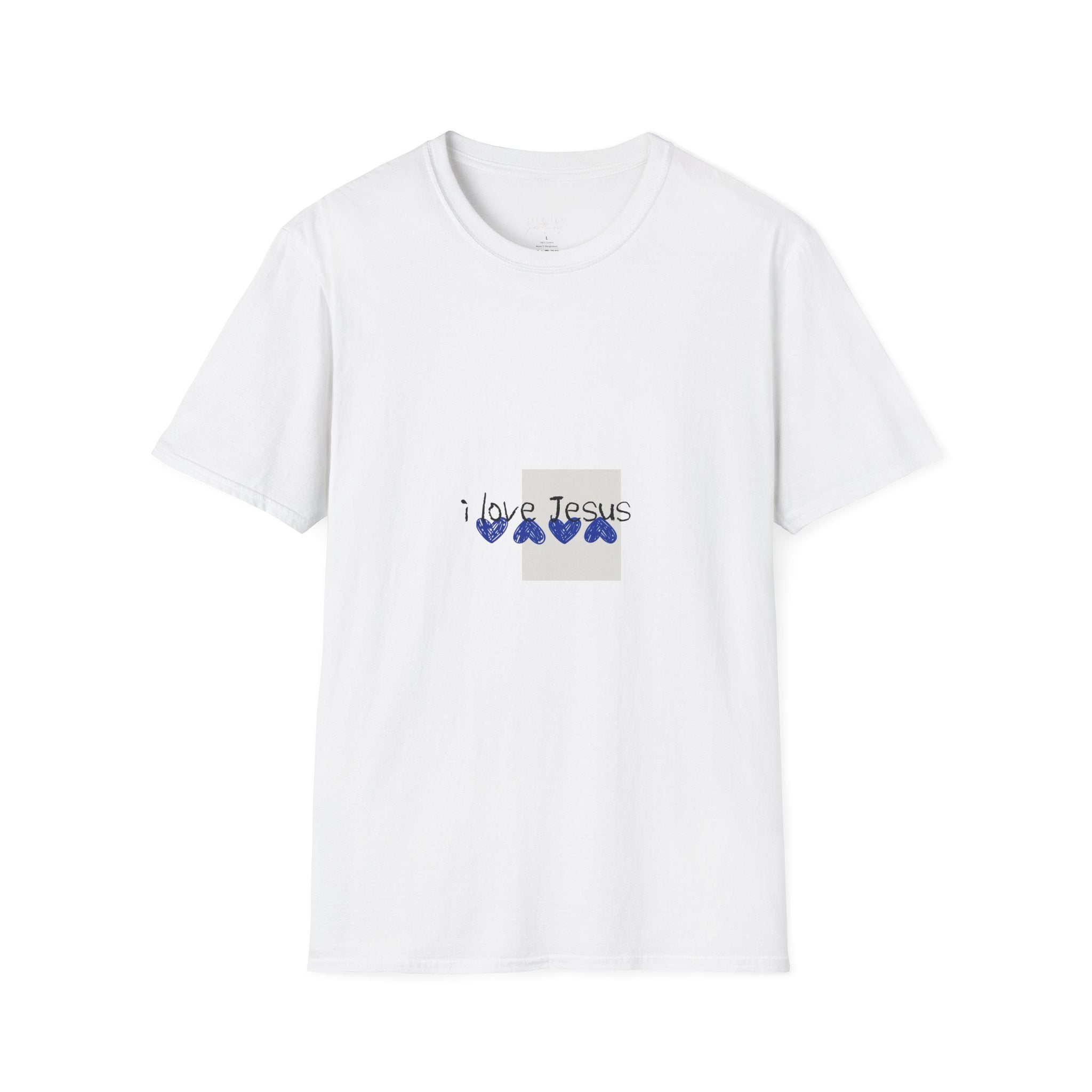 I Love Jesus T-Shirt — Blue Heart Faith Graphic Tee